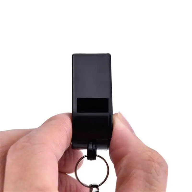 Professional Whistle Black ABS Outdoor Sports Camping Hiking Referee Game Training  Survival Whistle  With Lanyard 2