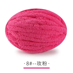 Luxurious Multicolor Chenille Chunky Yarn - Soft & Warm (08 rose pink)