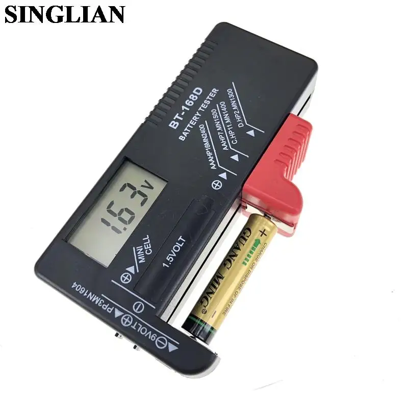 Bt168d Battery Tester Led Universal Digital Lcd Battery Checker Volt