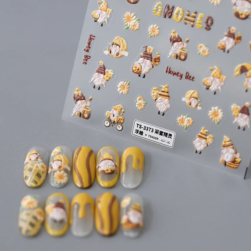 

[Meow.Sensei] Japanese Nail Sticker Pro Frosted Thin Transparent Nail Stickers Cute World TS-3372 Honey Picking Essence
