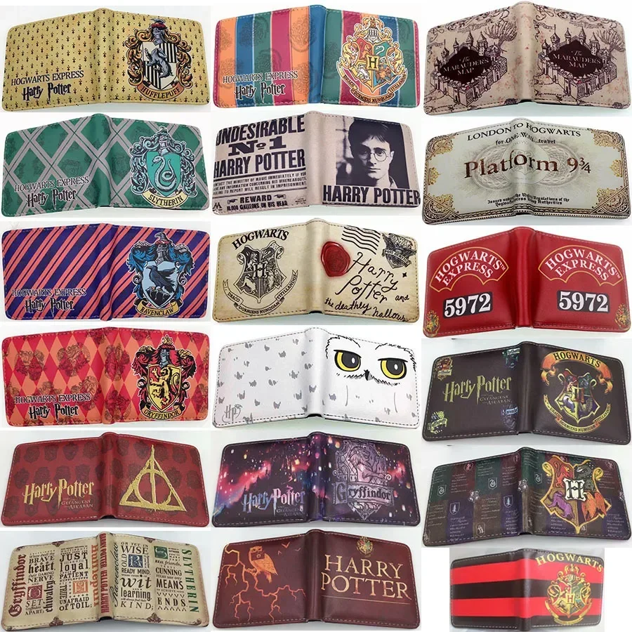 Harries Potters Magic World Wallet Periferiche Di Film Hogwarts Gryffindor Slytherin Pu Portamonete Corto Cartoon Small Storage Bag