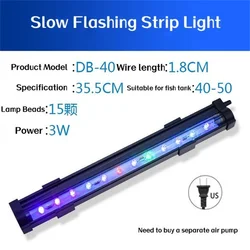 Aquarium LED Colorful Submersible Waterproof Strip Light (35.5cm US)