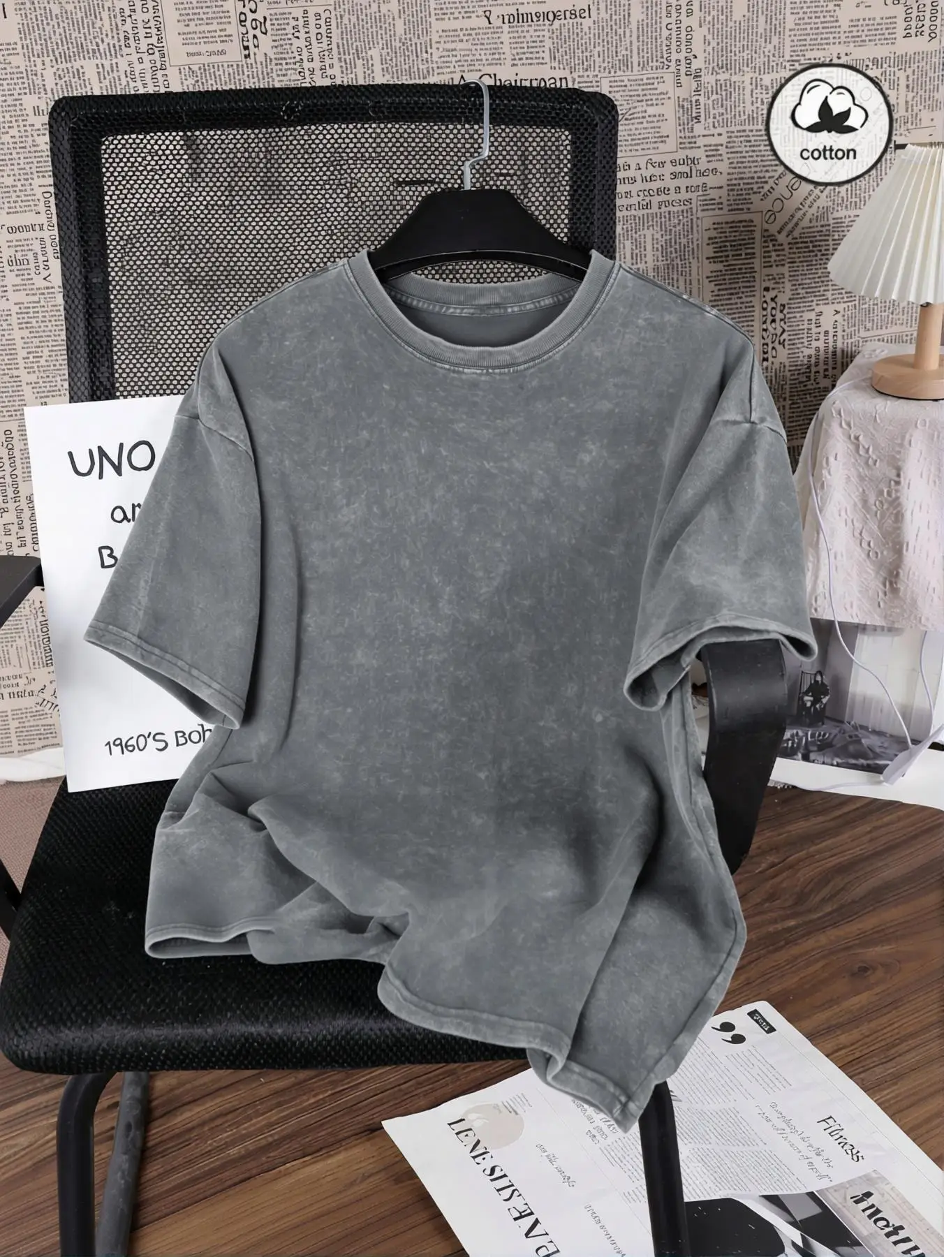 Unisex Vintage Washed Cotton Oversized T-Shirt