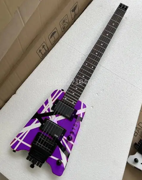 6弦エレキギター,ヘッドレスヘッドレス,赤,白,ローズウッド