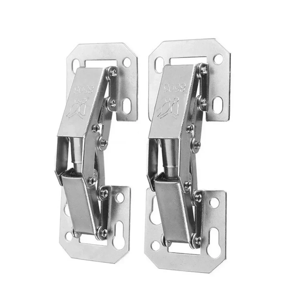 Stainless Steel Cabinet Hinges 90 Degree No-Drilling Hole Cupboard Door Hinge Home Kitchen Furniture Hardware