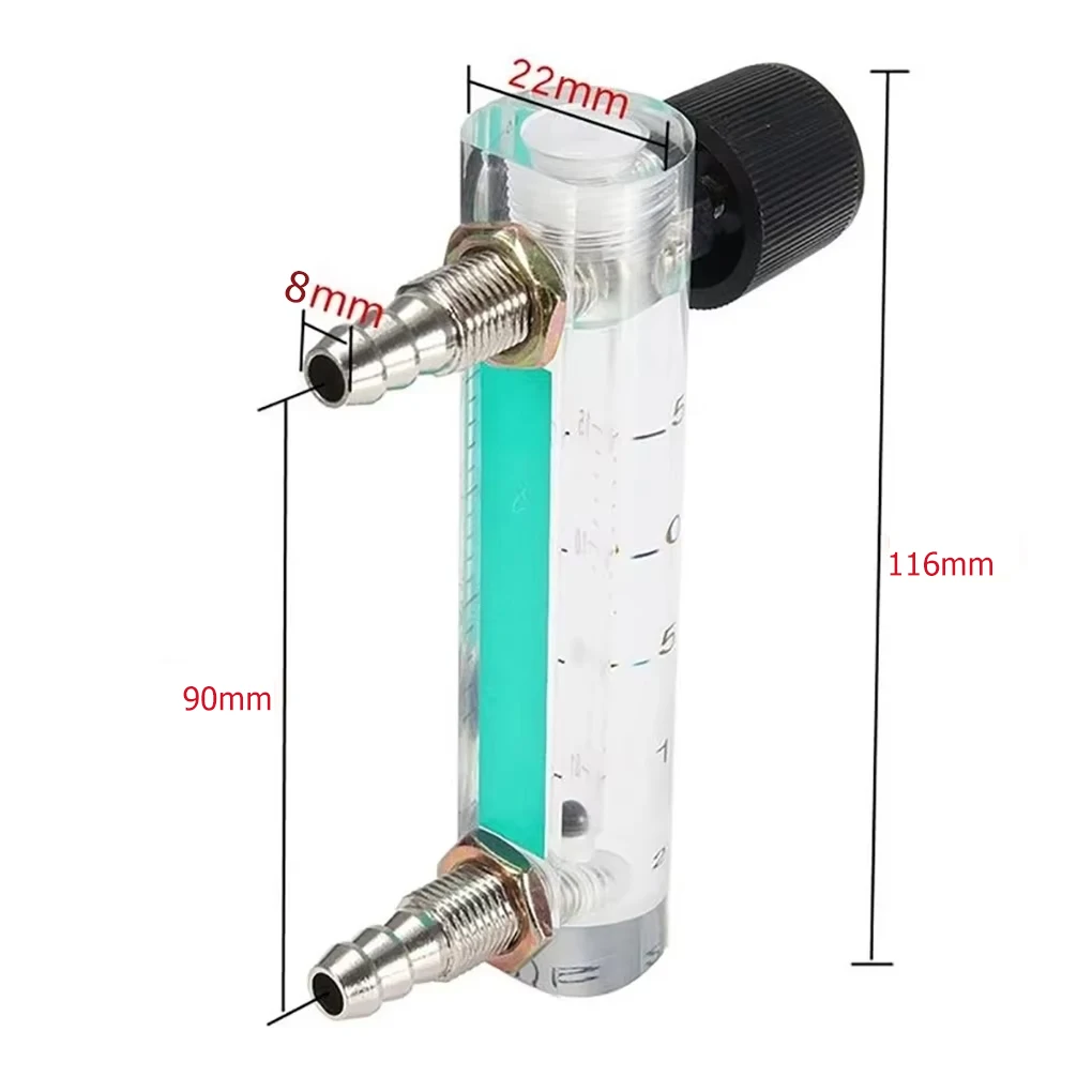 116mm Air Oxygen Gas Flow Meter Flowmeter Caudalimetro Counter Flow Indicator O2