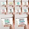 Spanish Printed Teacher Life Makeup Pouch Pencil Case School Stationery Supplies Storage Bags Travel Makeup Wash Organizer Gifts 1