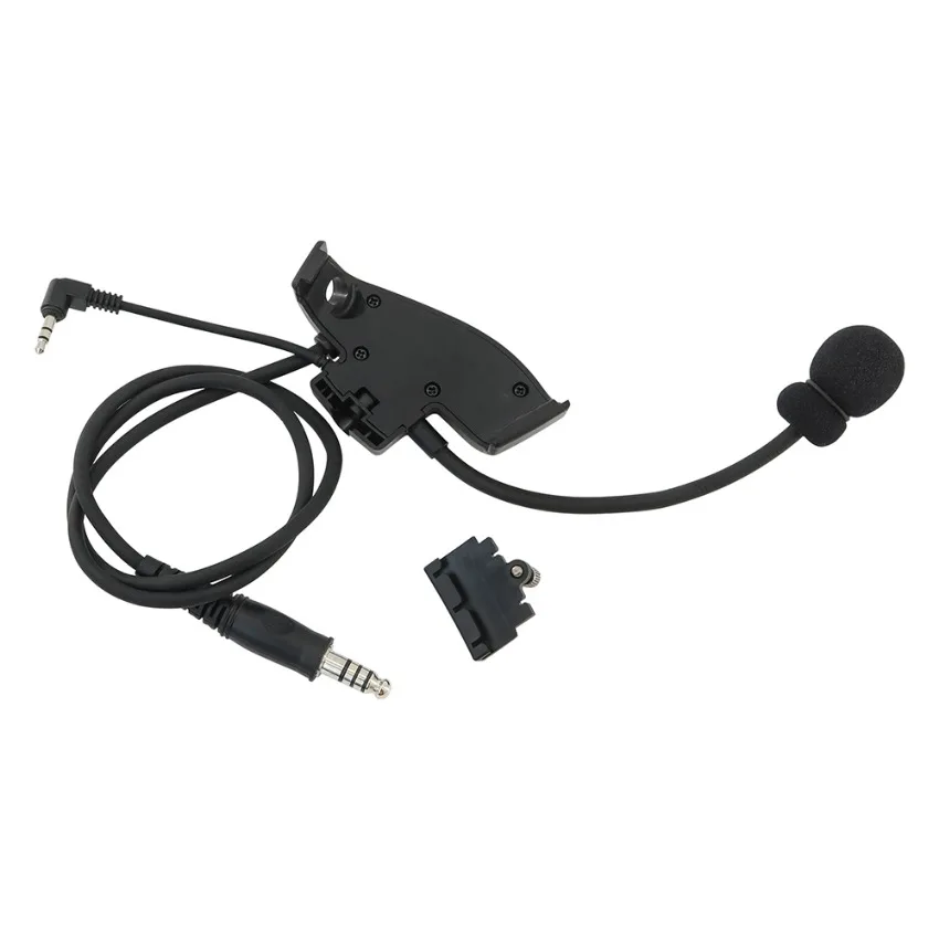 Tactical Headset Adapter Mic Kit + U94 Kenwood PTT for Howard Leight Impact Sports Electronic Earmuffs Sports Shooting Headset