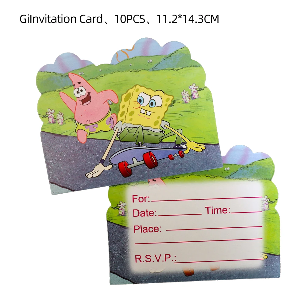 Cartoon SpongeBob Geburtstagsdekorationen Party-Tischwaren Set Papierservietten Teller Becher Baby-Shower Happy Birthday Spielzeug – Detail 14