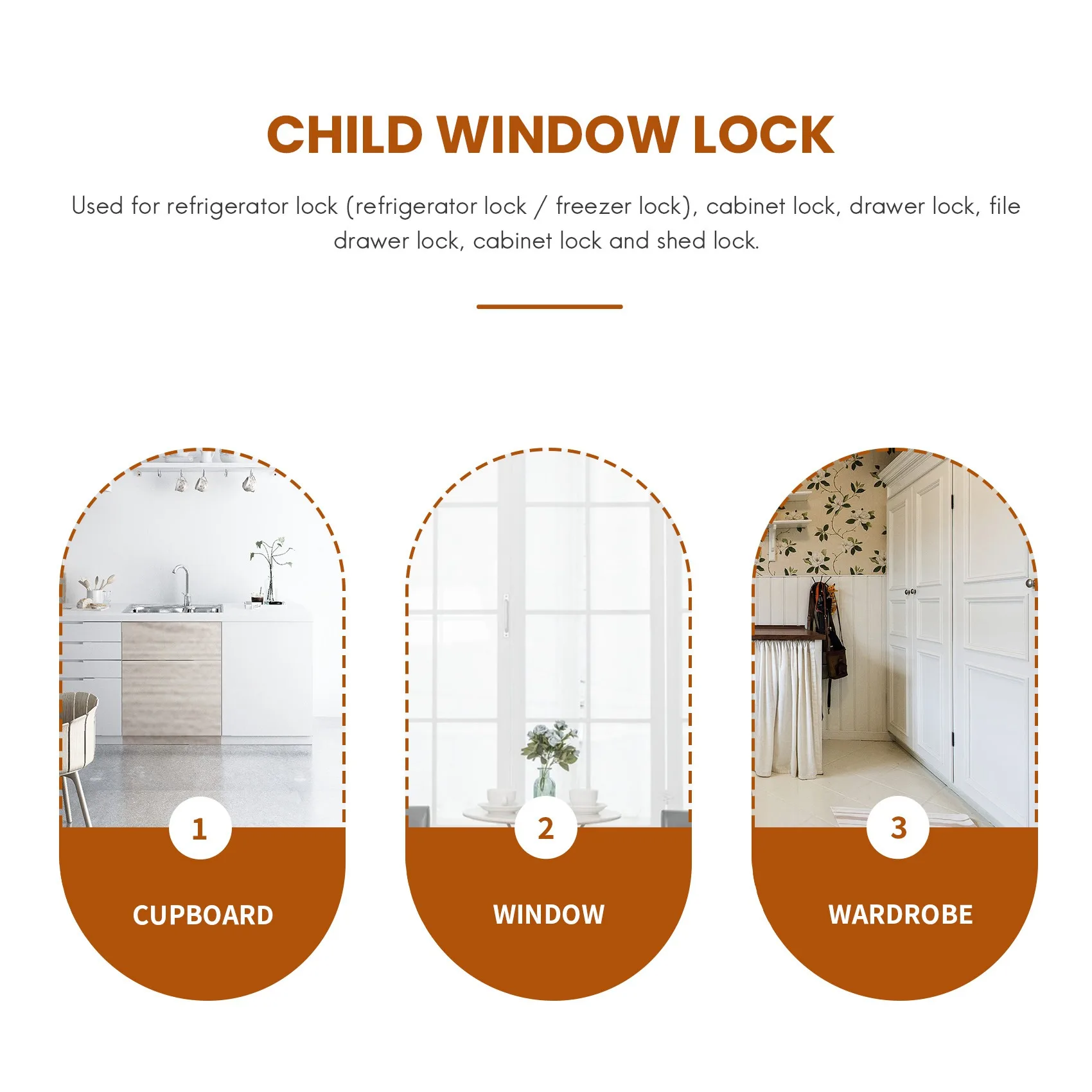 Fridge Lock,Refrigerator Locks,Freezer Lock with Key for Child