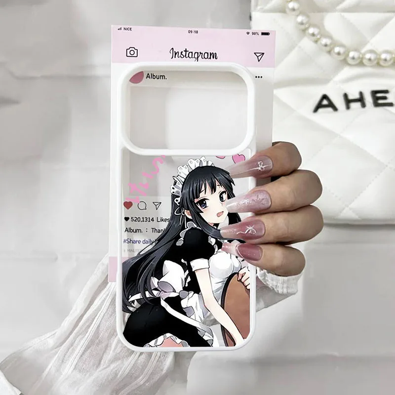 Charming Cartoon Anime Girl Shockproof Clear Matte Phone Case