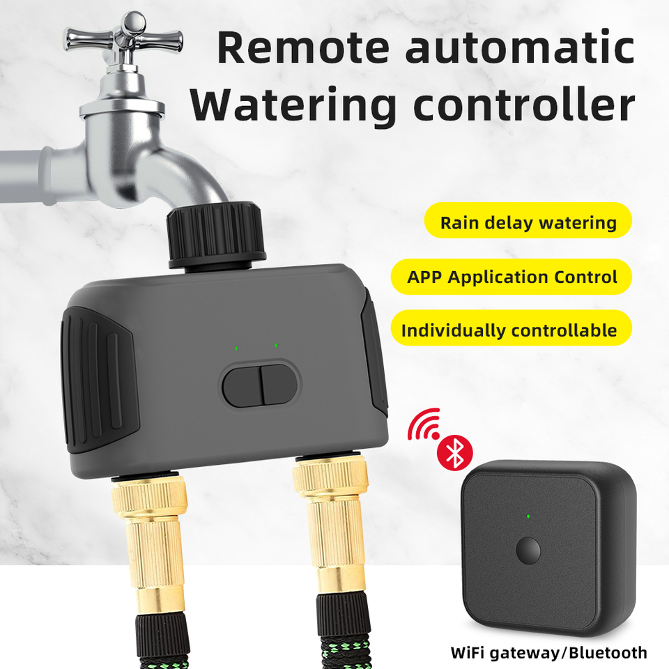 WiFi Smart Water Timer Bluetooth Gateway Irrigation Controller Automatic Garden Watering System Rain Delay Control Water Valve