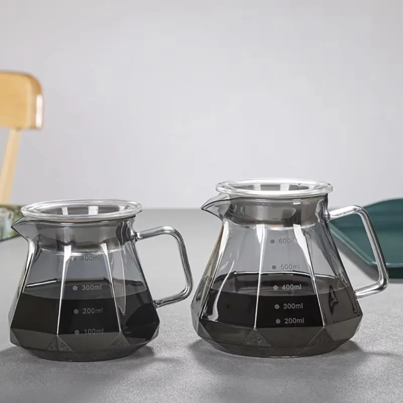 Pour Over Coffee Maker Set - 400/600ml Glass Coffe...
