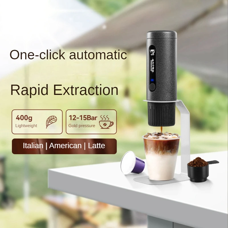 Macchina Da Caffè Elettrica Portatile Per Auto E Casa Macchina Per Caffè Espresso Capsule Caffè In Polvere Campeggio Da Viaggio A Doppio Uso
