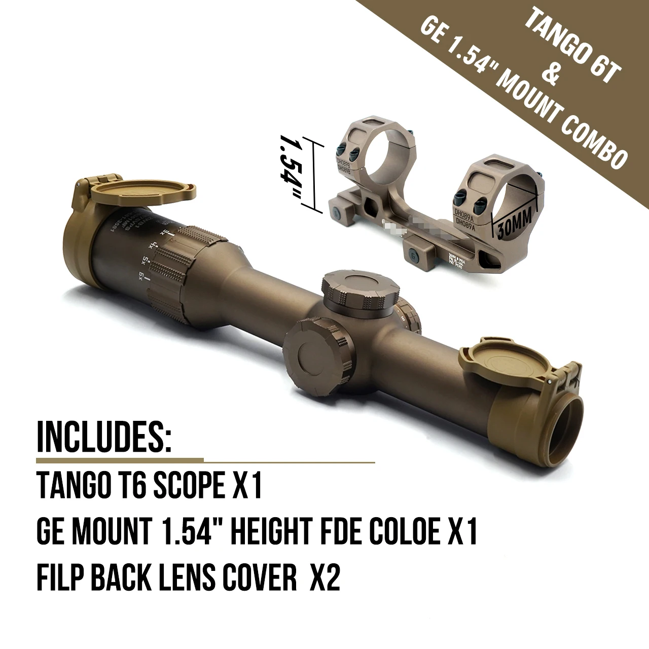 EvolutionGear TANGO6T SCOPE DVO 1-6X24mm FFP Illuminated LPVO With