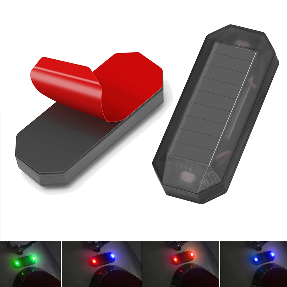 Mini LED Solar Power Car Luz de advertência, Alarme Simulado Segurança Noturna, Lâmpada anti-roubo sem fio Cuidado, Strobe Dummy Alarm Lamp