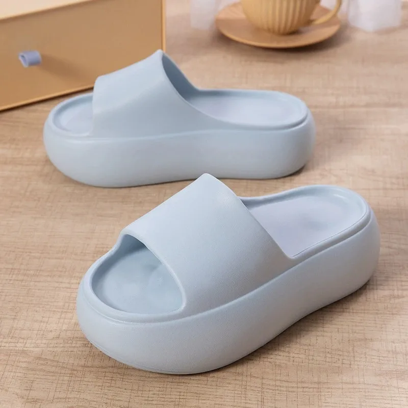 Thick Bottom Eva Slippers for Women Fashion Solid Color Platform Sandals Woman Summer 2025 Indoor Outdoor Non Slip Beach Slides 4