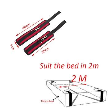 BDSM Sex Bondage Erotic Bed Restraint Strap Handcuff/Ankle Cuff Game Slave Open Leg Belt Binding Kit Sexual Toy Adult Restraints 6