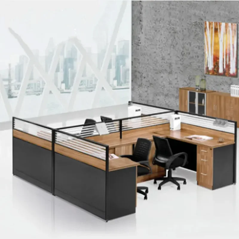 Bureau De Travail Modular Office Table And Chair Staff Desk Cubicle Workstation Office Partition Table Furniture Set