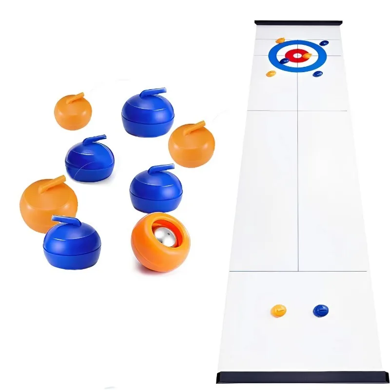 Tabletop Curling Game Set Mini Shuffleboard Fun Board Games for Adults Kids Families Gifts Shuffleboard Curling Accessories tabletop curling game for kids adults