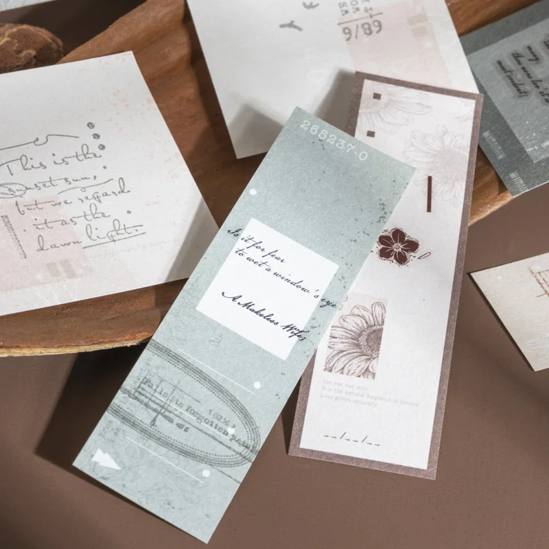 Yoofun 혼합 재료 스크랩북 재료 종이 정크 저널 할 일 목록 레트로 배경 종이 장식 메모 패드, 팩당 30 개