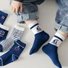 1-14T Kids' Socks Spring Autumn Cotton Socks 5 Pairs/lot Soft Cotton Socks Calf Socks Little Big Boys Crew Sock 4
