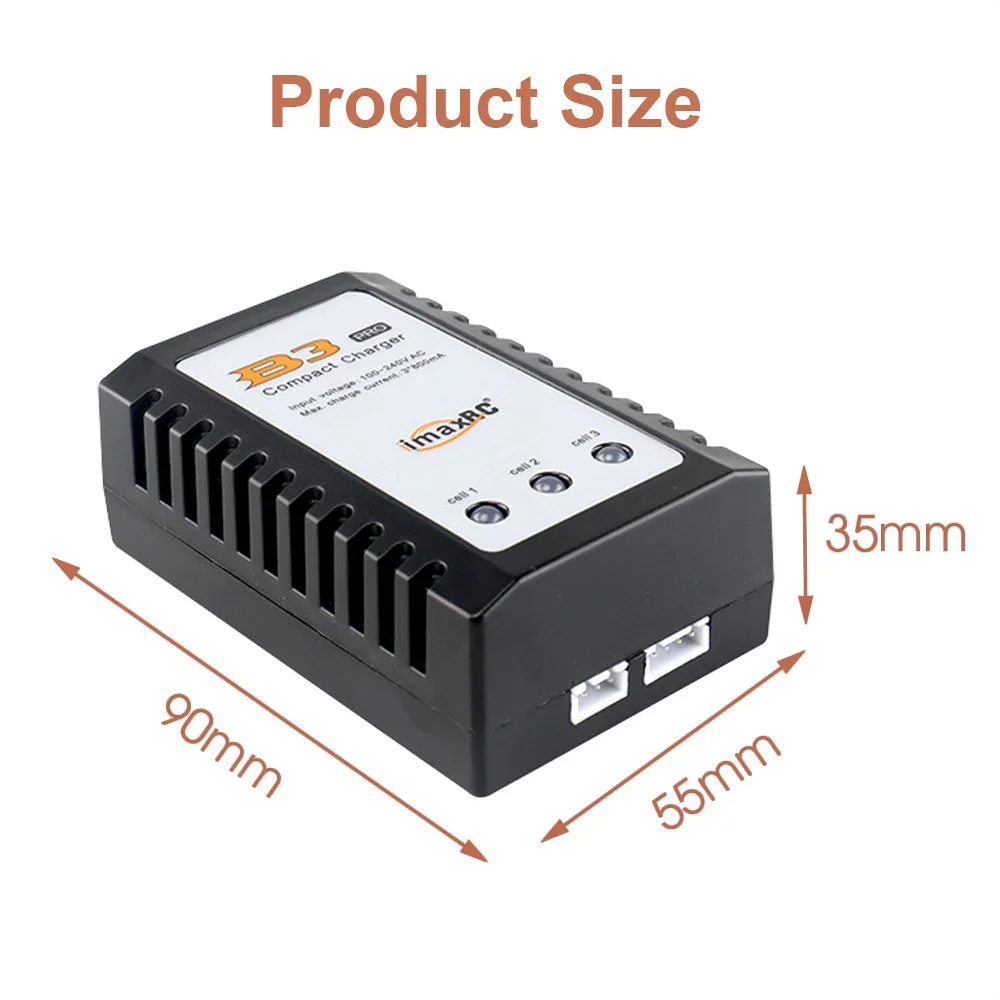 Lipo Battery Charger B3 Pro Compact Balance Charger for 2S 3S 7.4V 11.1V Lithium LiPo Battery B3AC for IMAX RC 10W AC 100-240V
