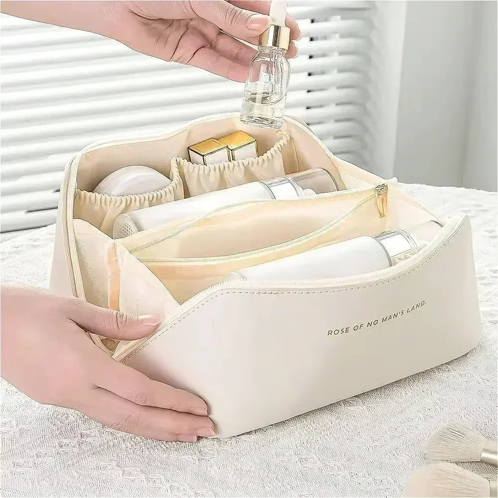 Cosmetic Bag Large Travel Leather Makeup Organizer Female Toiletry Kit Bags Make Up Case Storage Pouch Luxury Lady Box cosmetic bag