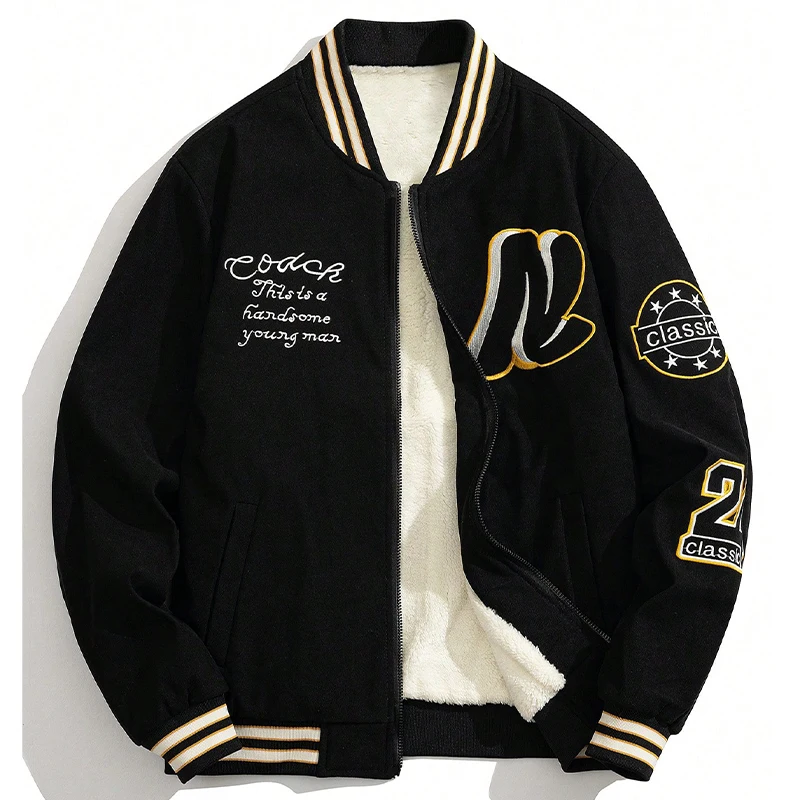 남성용 두꺼운 양털 하이 퀄리티, 따뜻한 지퍼 패딩 재킷, 캐주얼 가을 및 겨울 신상 