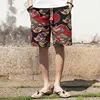 2023 Summer New Boutique Flower Cotton Linen Men's Casual Beach Shorts Men's Comfortable Breathable Leisure Shorts Male 2