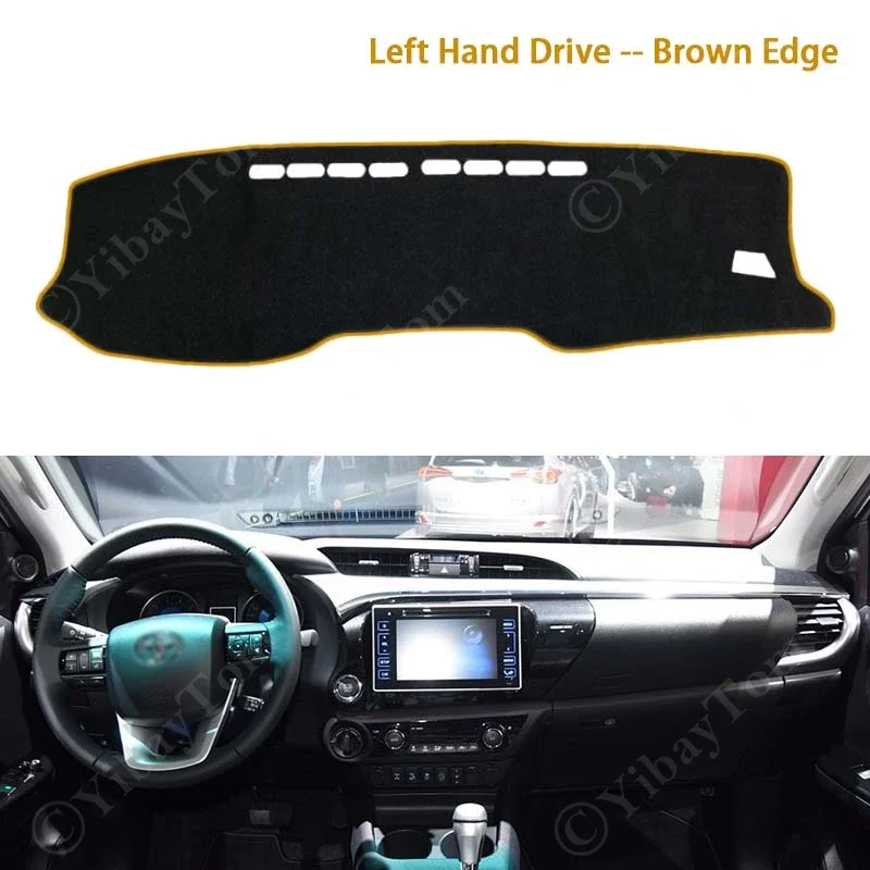 Armaturenbrett Abdeckung Dash Board Matte Teppich Pad Sonnenschirm Kissen Nicht-slip Für Toyota Hilux AN120 AN130 2015 ~ 2021 zubehör – Detail 8