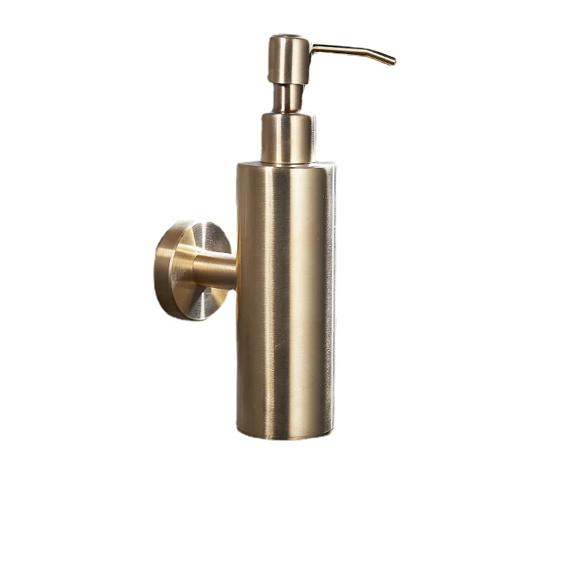 

304 Soap Dispenser Wall-mounted Brushed Gold Manual Bathroom Black Bottle Shelf Project
