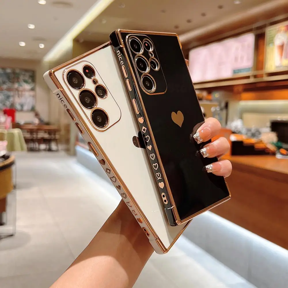 Custodia Per Telefono Love Heart Per Samsung Galaxy S24 S23 S22 Ultra S21 S20 Ultra Fe S24 Plus S20Fe S21Fe Cover Funda S24 Ultra S23 Ultra