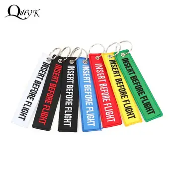 1pcs 자동차 키 링 키 Fobs Chaveiro 비행 전에 삽입 키 체인 쥬얼리 인기있는 Llaver 오토바이 키 태그 OEM 레드 자수