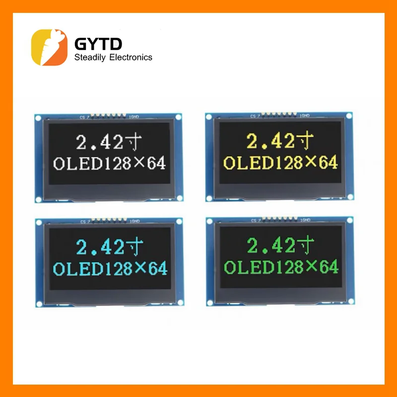 

2.4" 2.42 inch 128x64 OLED LCD Display Module SSD1309 12864 7 Pin SPI/IIC I2C Serial Interface for Arduino UNO R3 C51