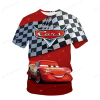New Summer Children Cars T-Shirt Kids Lightning McQueen Clothes Kawaii Anime Cartoons Kids Boy Girl Hip Hop T Shirt Casual Top 1