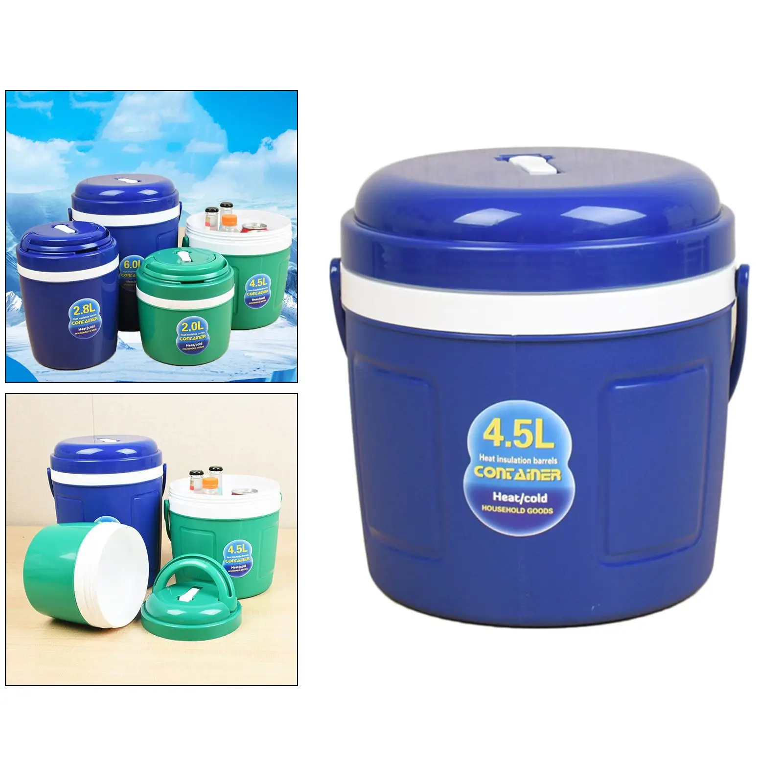 Double Wall Ice Bucket Car Insulated Bucket Ice Cube Cooler Beverage Cooler