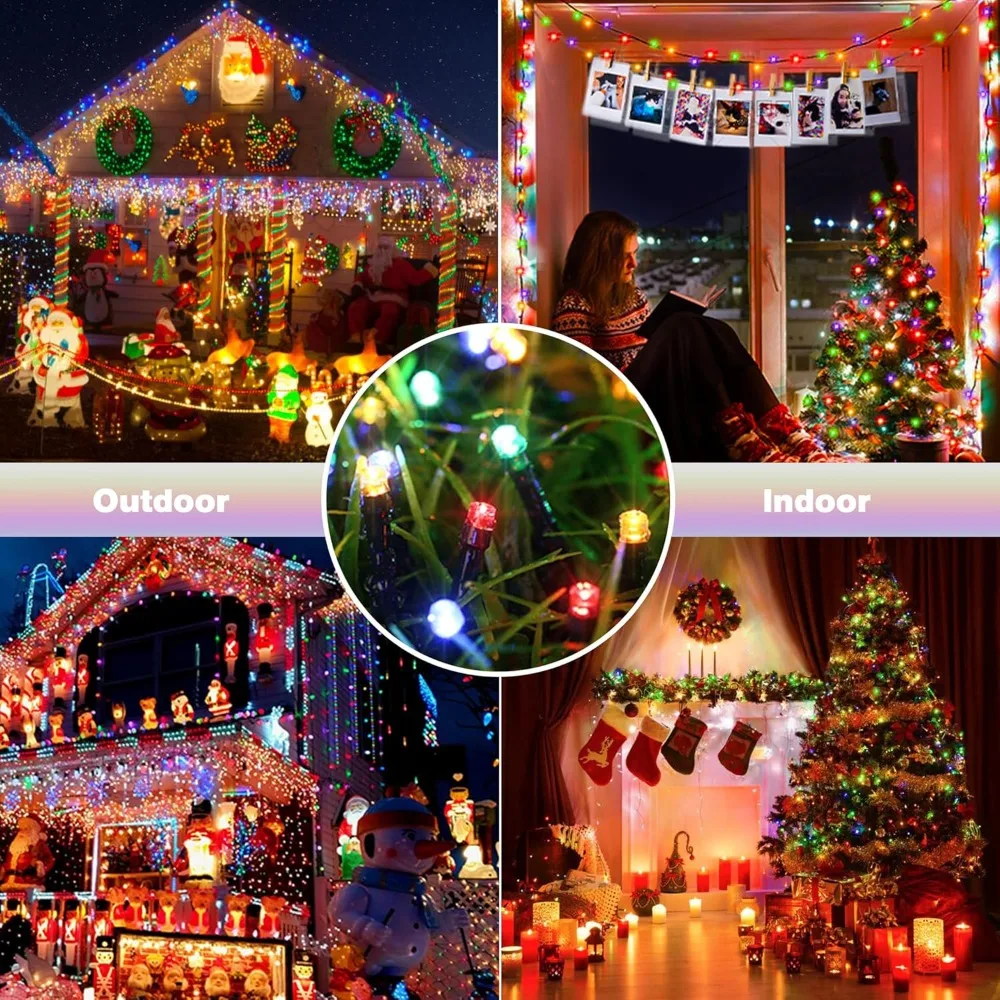 Solar-Powered Waterproof LED Fairy Lights – 100 Lights, 8 Lighting Modes for Outdoor & Indoor Decor