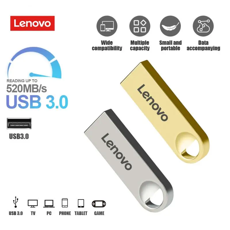 Lenovo 2Tb Pen Drive 1Tb Usb Flash Drive Usb 3.0 Pendrive Memory Stick Ad Alta Velocità Usb Stick Flash Disk Per Tablet Spedizione Gratuita