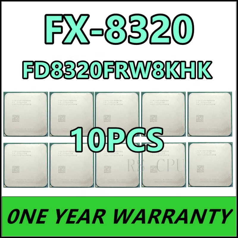 

10 шт FX-8320 FX 8320 FX8320 3,5 ГГц Восьмиядерный процессор FD8320FRW8KHK разъем AM3 +