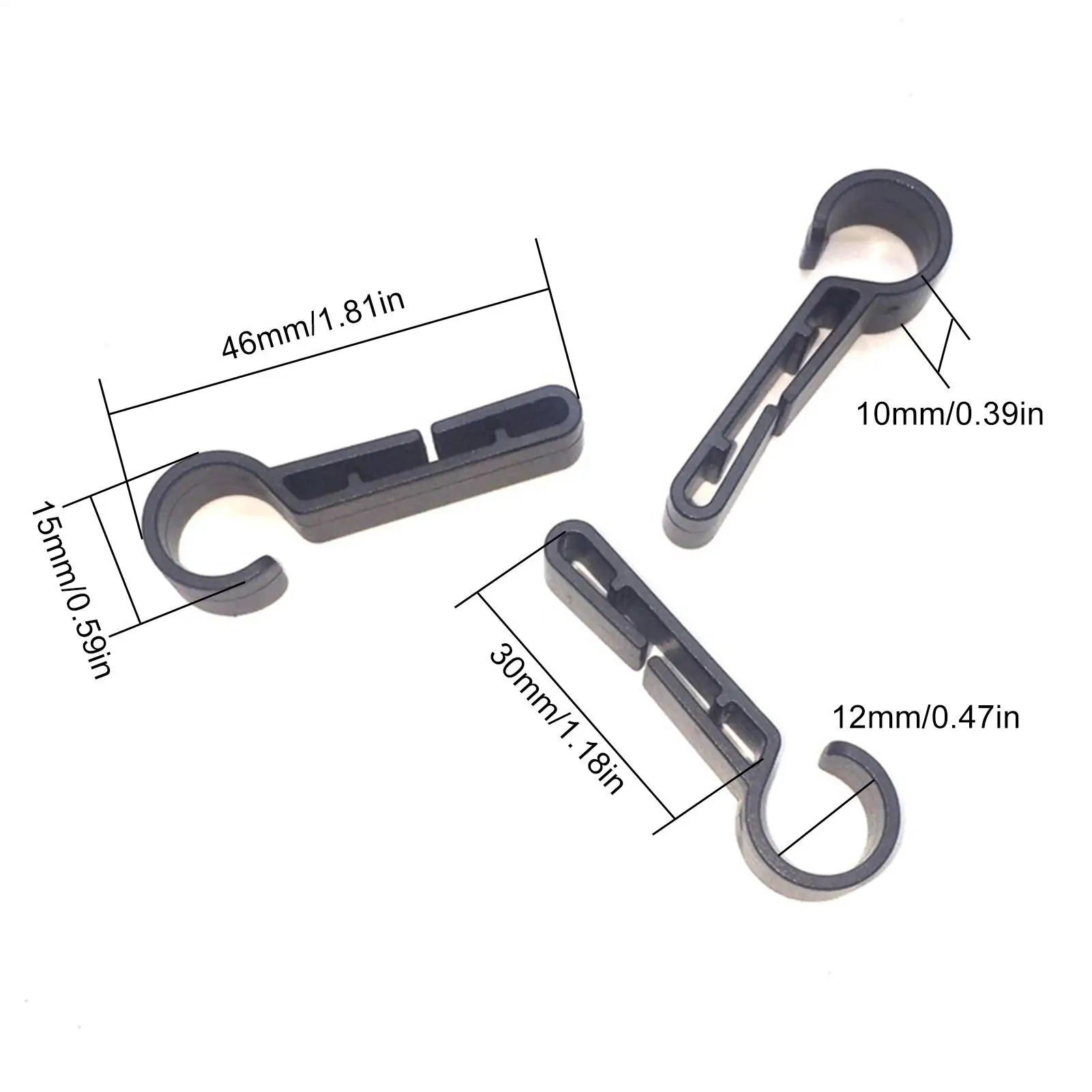 10Pcs Plastic Helmet Clips Headlamp Hard Hat Safety Cap Hook Attachment Head Light Clamps Black Set Outdoor Tool Head Flashlight