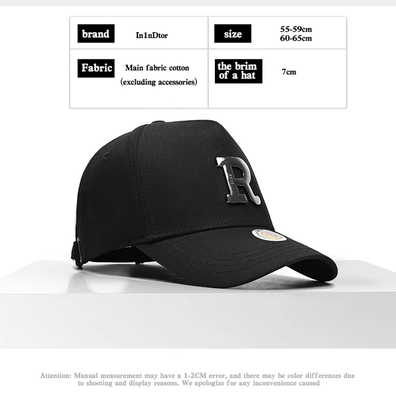 High top American sports baseball cap for both men and women, with a large head circumference and a wide brim, hard top duckbill 4