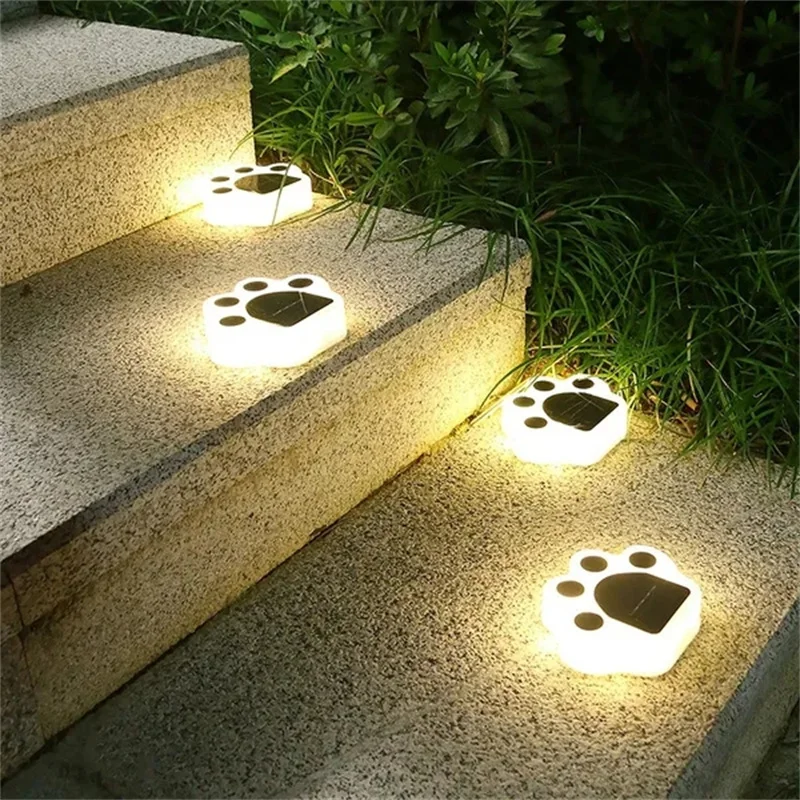 LED Solar Garden Light Outdoor Waterproof Garden Decoration Dog Cat Animal Paw Print Lights Path Lawn Lamp String Paths Light disciples liberation paths to madness pc