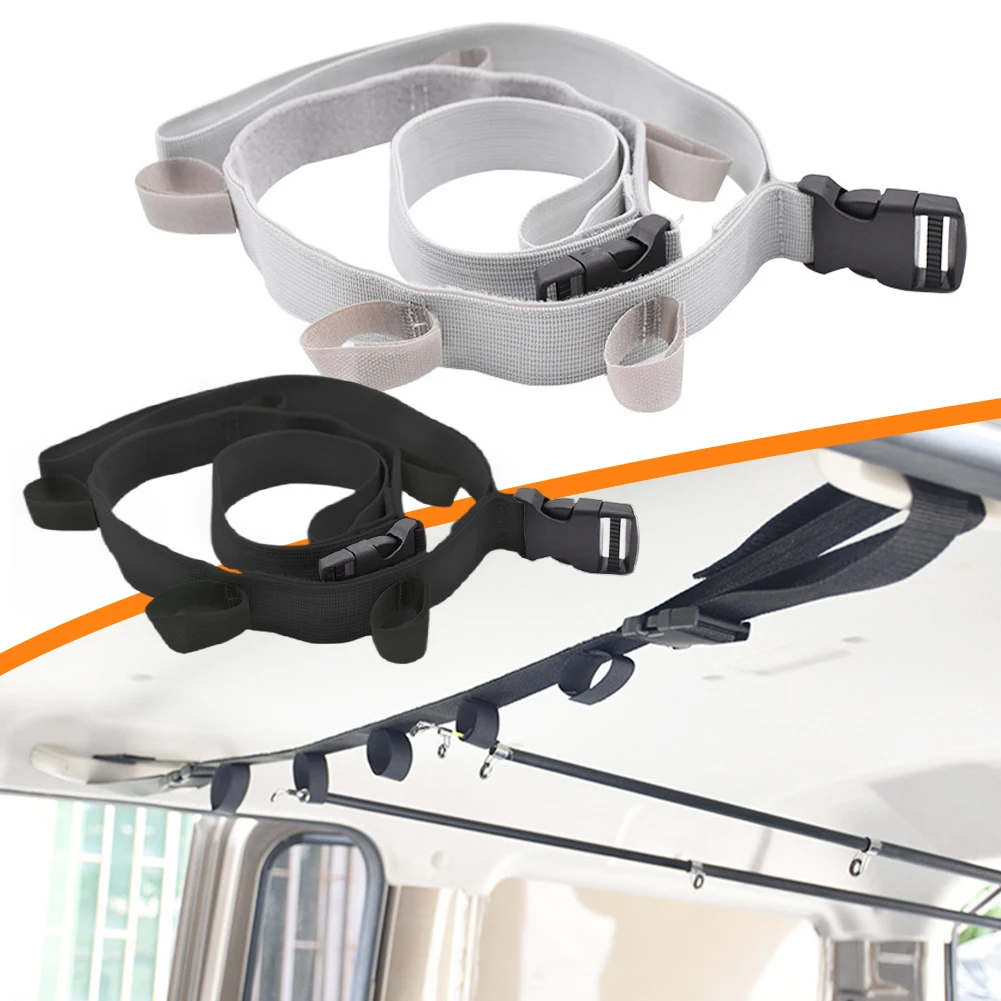 Car Fishing Rod Holder Vehicle Fishing Rod Rack Holder Strap Gear 2Pcs for SUV/Wagons/Van/Jeep/Truck