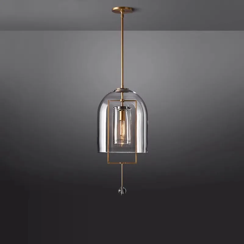Vintage American Black Brass Chrome E14 Chandelier Lighting Hanging Lamps Suspension Luminaire Lampen For Living Room