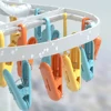 6/12 Clips Folding Clothes Dryer Hanger Windproof Socks Underwear Drying Rack Household Children Adults Storage Laundry Rack 3