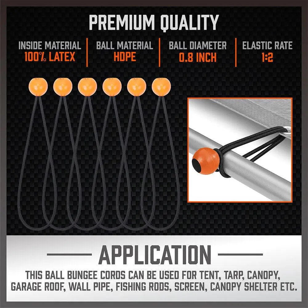 30-Piece Premium Bungee for Cord Assortment Includes 10&rdquo; to 40&rdquo; Bungee Cords, Canopy Ties & Tarp Clips
