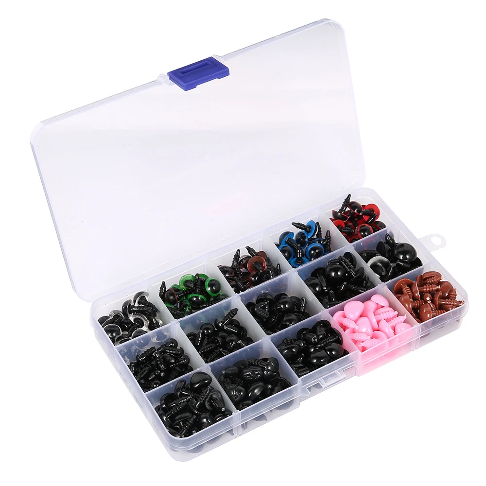 560Pcs Doll Making Eyes Reusable Plastic Button Eyes Multiple Sizes DIY Stuffed Animals Toy Bear Eyes for Plush Crochet Dolls