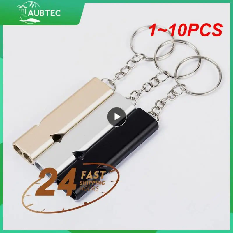 

1~10PCS Aluminum Alloy Double-barreled Whistle High Decibel Outdoor Emergency Distress Whistle SOS Signal Whistle For Hiking
