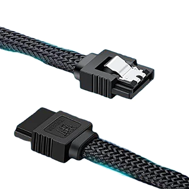 【C】SATA 3.0 III SATA3 7핀 데이터 케이블 6Gb/S SSD 케이블 HDD 하드 디스크 드라이브 코드 라인(나일론 프리미엄 슬리브 포함)